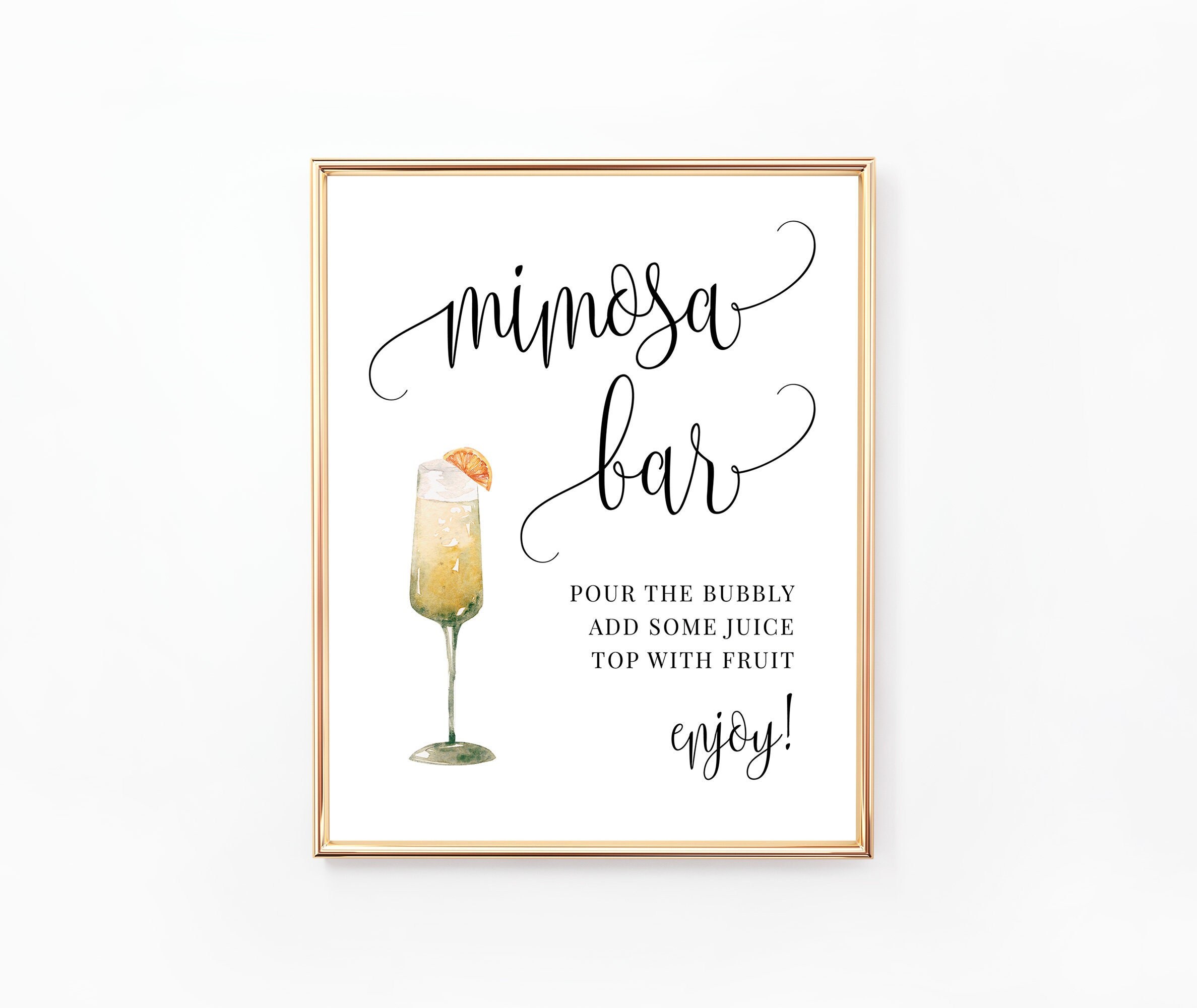 Mimosa Bar Sign, Mimosa Bar Printable Sign, Bubbly Bar Sign, Wedding Bar Sign, Bridal Shower Sign, Digital File, WE030, BR030, BA030