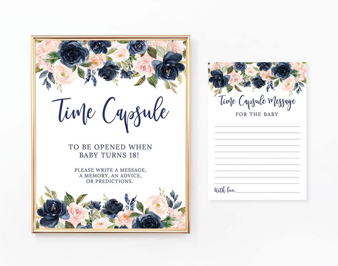 Time Capsule Baby Shower Sign and Cards Baby Shower - Etsy