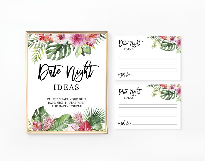 Bridal Shower Games Bundle, 12 Games, Tropical, Hawaiian, Pink Flowers, Printable Shower Games Package, Wedding Shower Games Pack, BR025 image 2