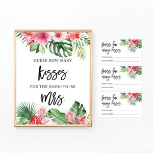 Bridal Shower Games Bundle, 12 Games, Tropical, Hawaiian, Pink Flowers, Printable Shower Games Package, Wedding Shower Games Pack, BR025 image 6