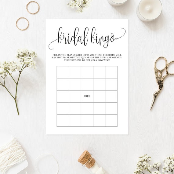 Bridal Shower Bingo Game Printable Wedding Shower Game | Etsy
