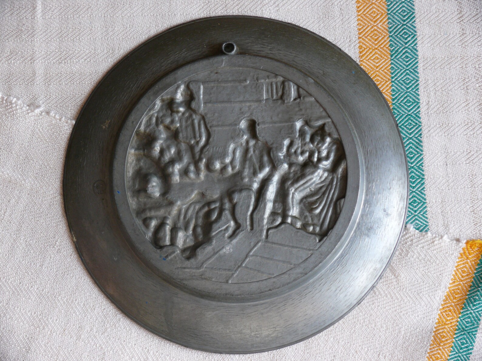 Pewter wall plate for collectors Metal wall decor Decorative Etsy