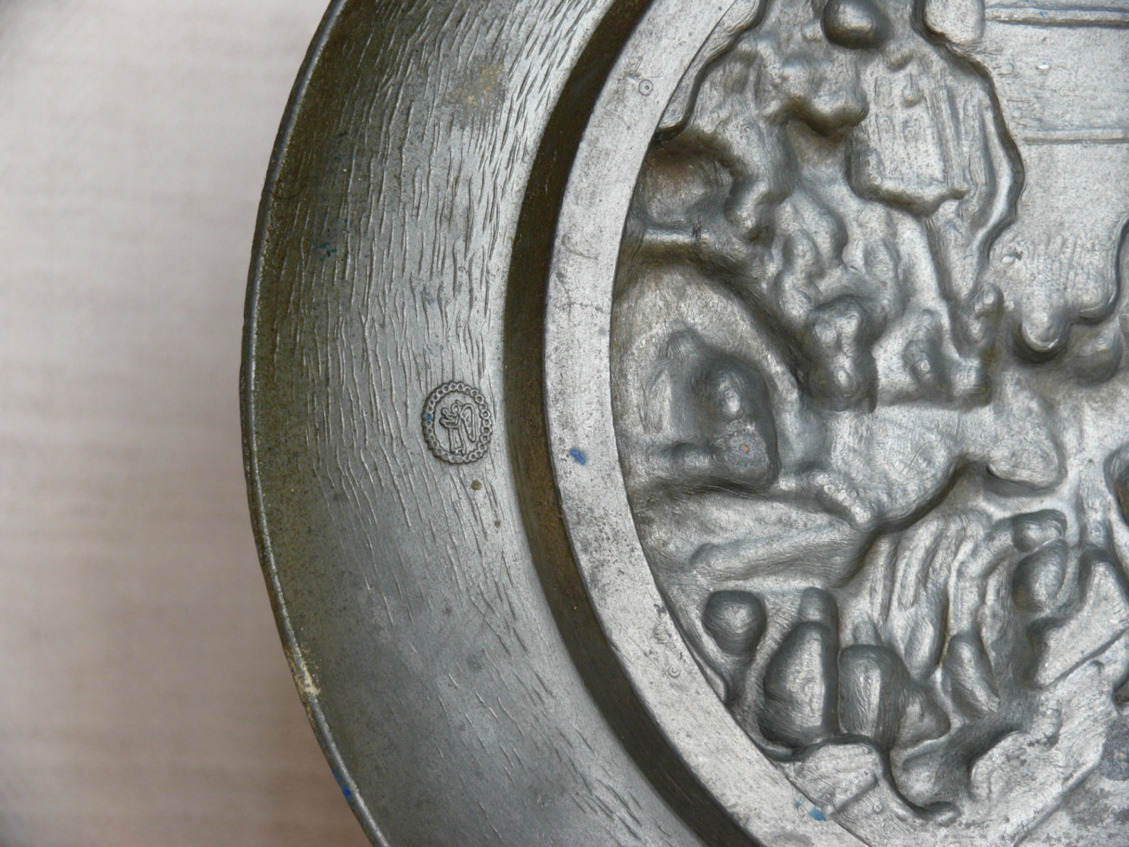 Pewter wall plate for collectors Metal wall decor Decorative Etsy