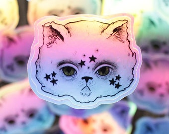 Holographic Sticker : Stern Katze