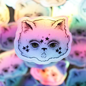 Holographischer Sticker: Sternkatze