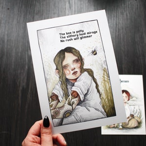 Din A5 Kunstdruck: Computergeneriertes Gedicht ""Biene"""