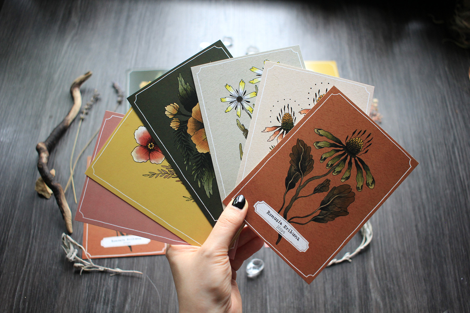 Postcard Set "bunch of Flowers" 6 Floral Designs Included - Etsy