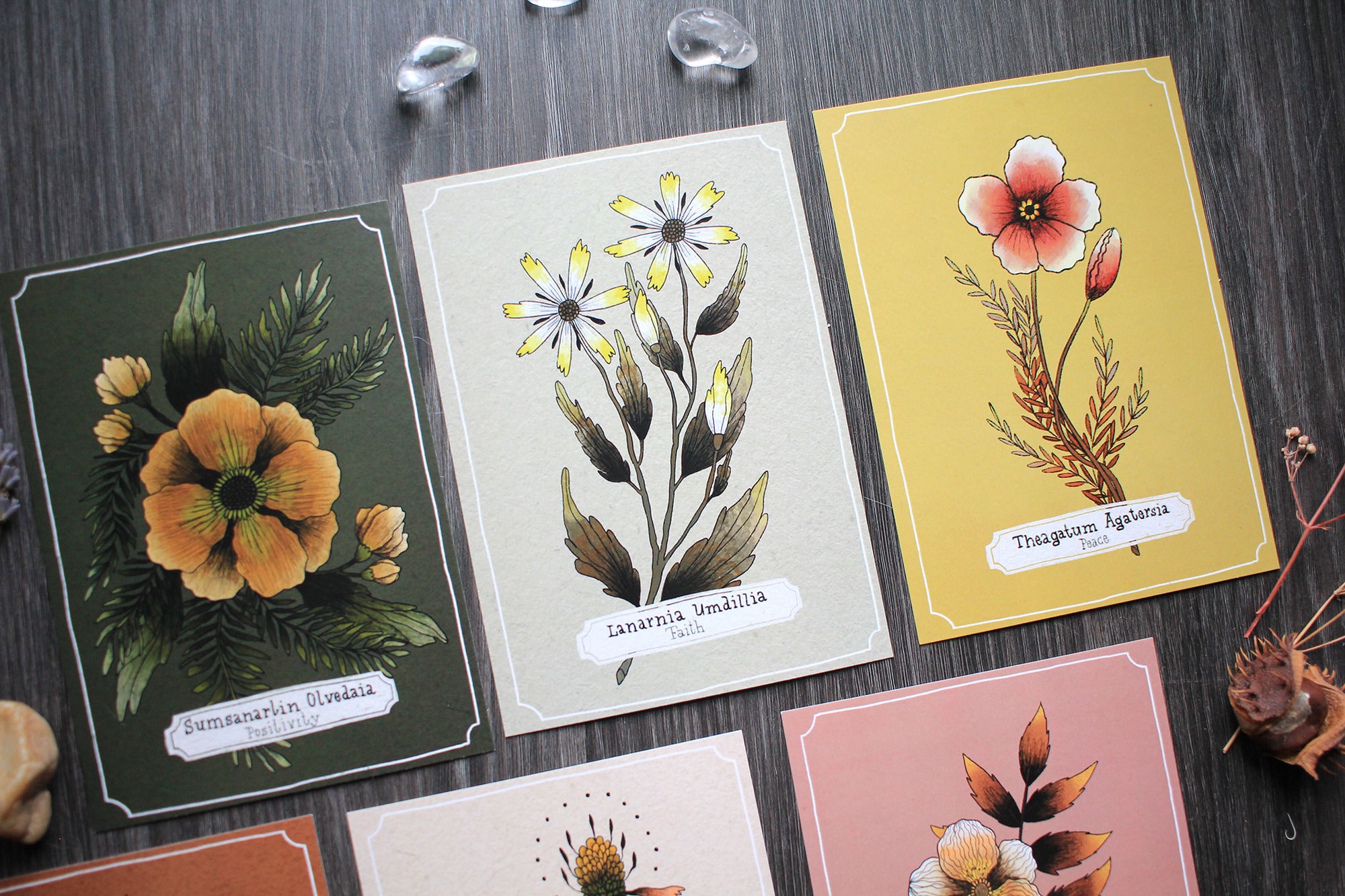 Postcard Set "bunch of Flowers" 6 Floral Designs Included - Etsy