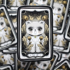 Vinylsticker: tarotkaart "The Cat"