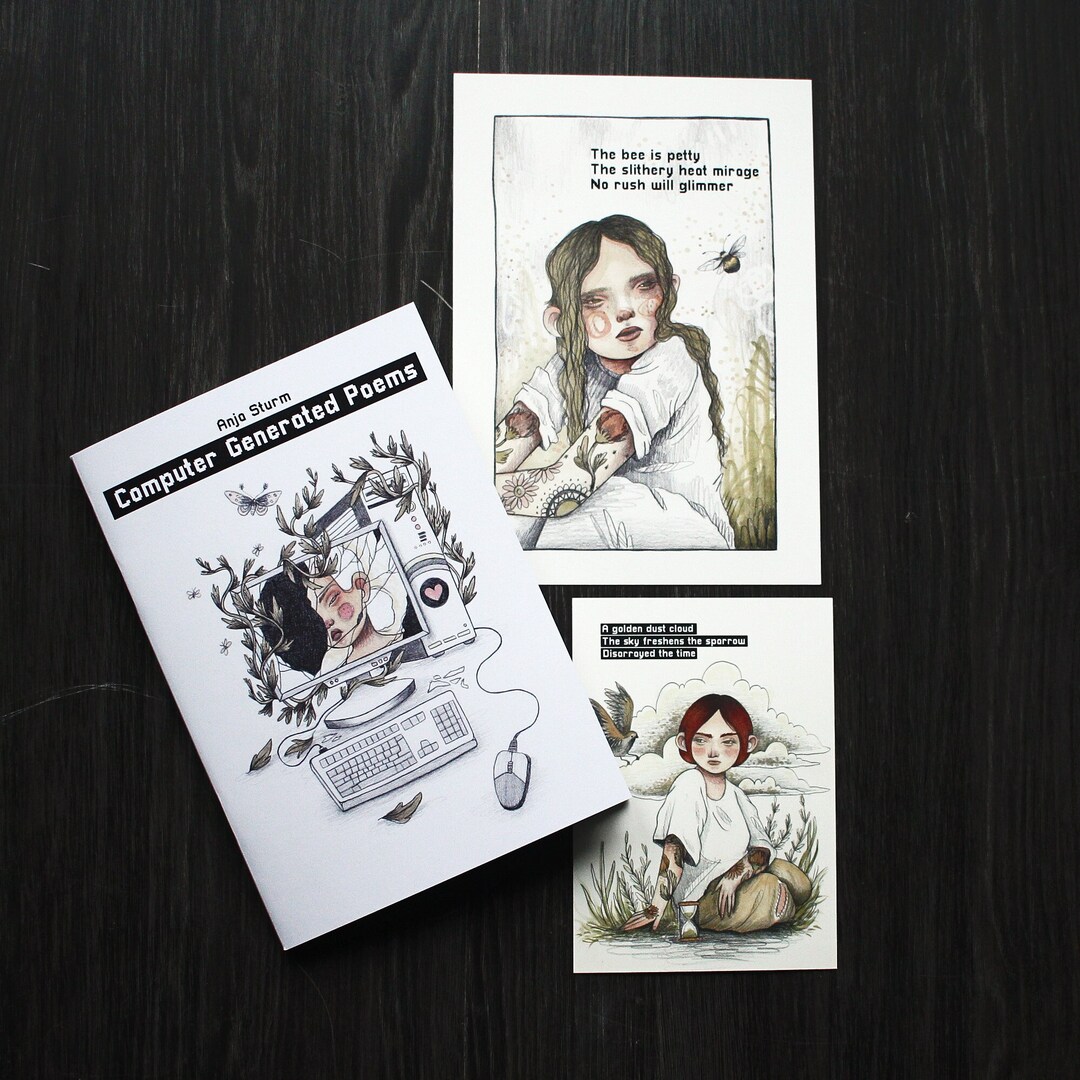 Computer Generated Poems - Illustration Art Zine + Print & Postcard ...
