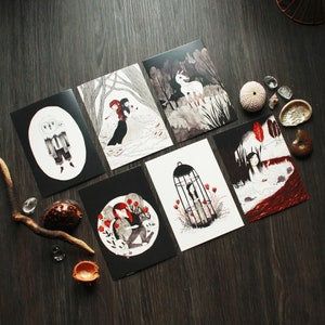 Scarytales InkZeichnungen Postkarten Set von 6