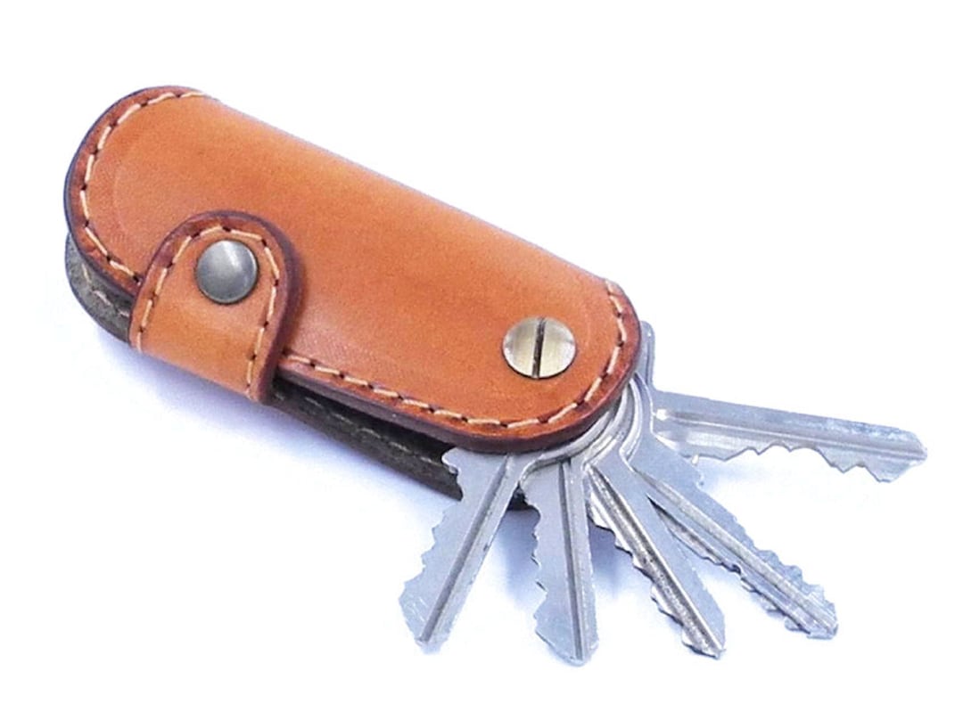 Compact Key Organizer, Leather Keychain, Personalized Key Organizer, Minimalist Leather Key
