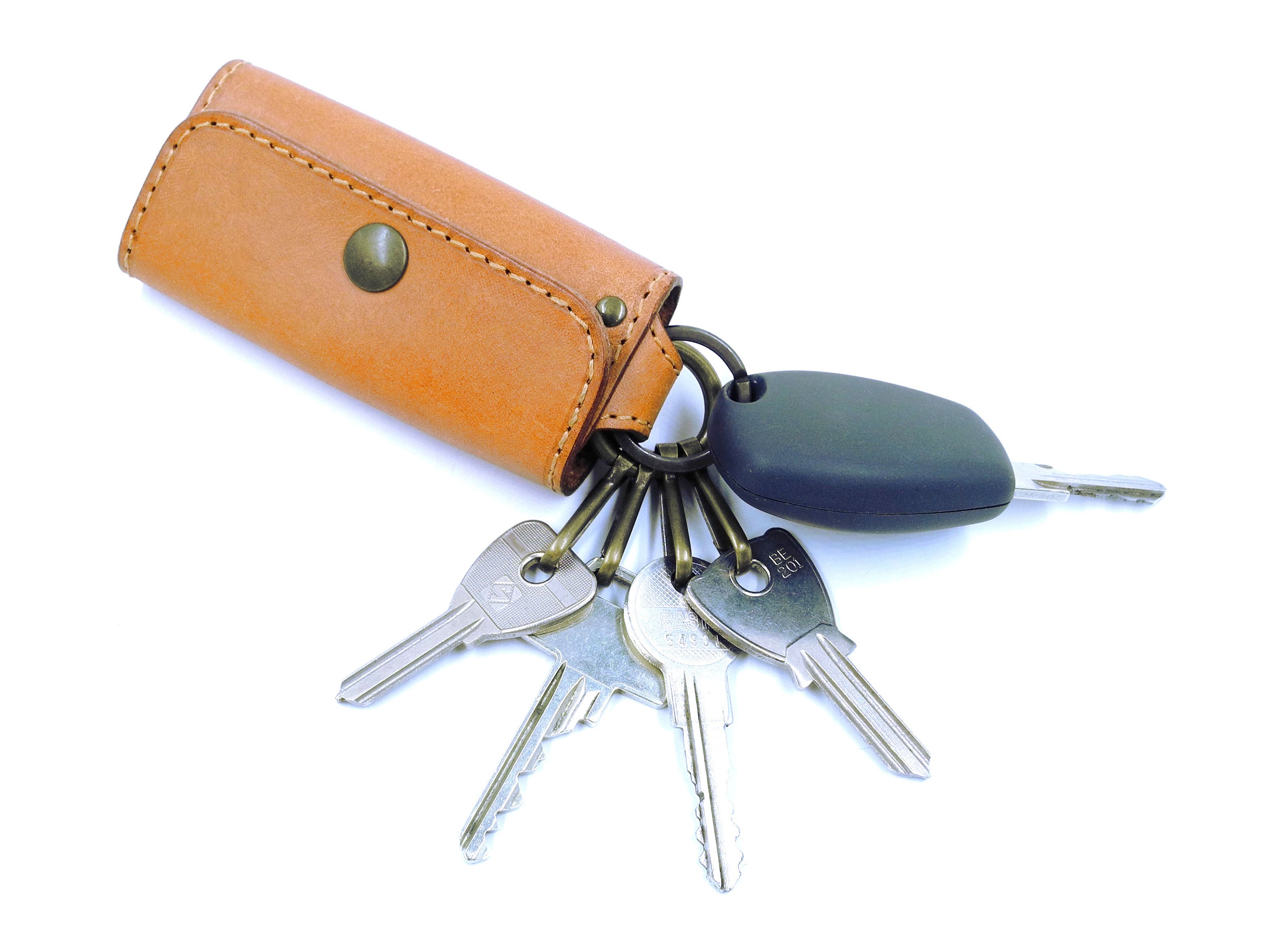 OsAtNb Key Organizer Schlüsseletui Leder Herren Damen Schlüsseltasche Autoschlüssel Halter Funktional Praktisch Schlüsselbeutel Schlüsselanhänger Geldbörse für 6 Schlüssel Kartenhalter 