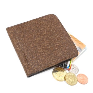 Vegan wallet, Money Clip Wallet, Minimalist vegan wallet, Sustainable material, Unisex vegan gift, Alternative bifold, no - leather wallet