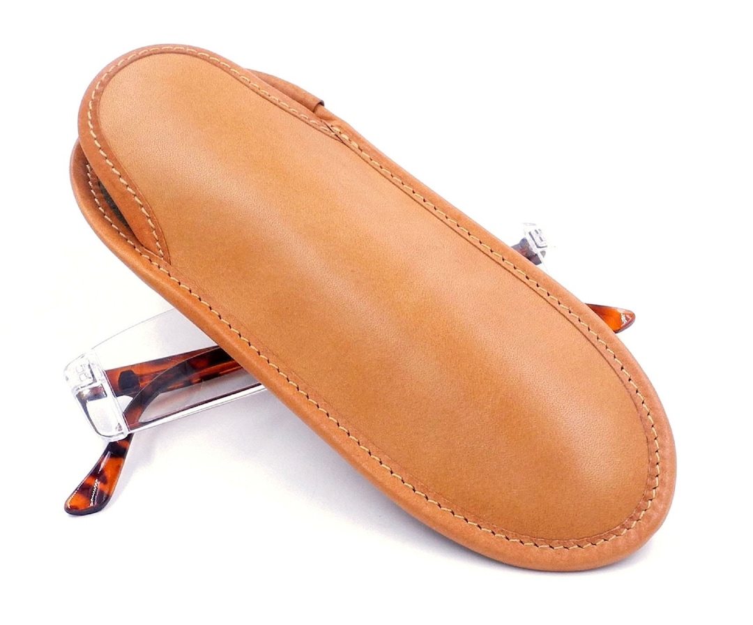 Leather Reading Glasses Case, Slim Eyeglass Case for Readers