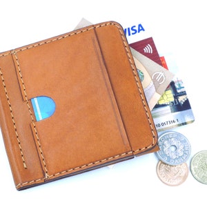 Cartera pequeña de cuero, pinza para billetes, cartera personalizada, monedero para hombre, cartera de cuero para hombre, cartera minimalista, cartera fina, pinza para billetes fina