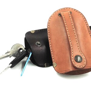 Étui pour clés cloche, porte-clés, porte-clés en cuir, anneau en cuir, porte-clés en cuir, étui pour clés en cuir personnalisé, cadeau original en cuir