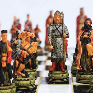 Boxed Camelot Chess Set with Marble looking wooden Chess Board | Will be Shipped via INTERNATIONAL EXPRESS SHIPPING (1-5 days to worldwide)