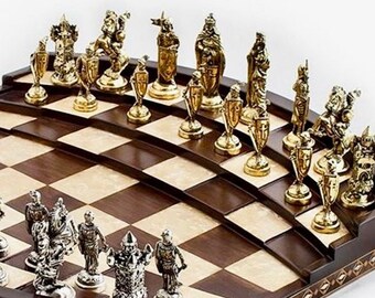 Arena Luxury Chess Set 3D Handmade Walnut Solid Wood Board Game