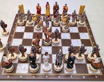Napoleonic chess set, Franklin Mint, England vintage 1985