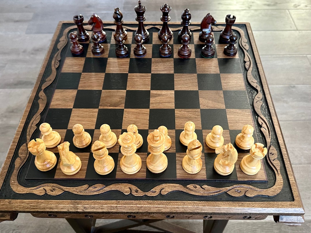 Chess Set Handmade Wooden Chess Set Elegant Home Decor Chess Etsy