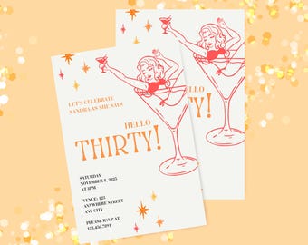 Invitación de cumpleaños - Texto editable (Descarga digital, plantilla de tarjeta de 5 x 7 pulgadas)