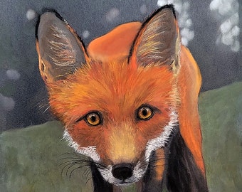 Curious Fox Wildlife Art Print – Pastel Fox Illustration, Nature Lover Wall Art