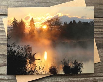 Sunrise Photo Card, Blank Greeting Card, Notecard with Kraft Envelope, Nature Art, Hopeful card, Eye of Morning