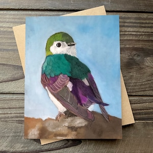 Violet Green Swallow Greeting Card, Photo Greeting Card, Blank Card, Happy Mail, Bird Card