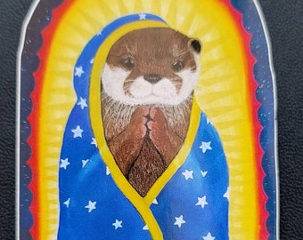 Otter sticker, water bottle sticker, cute otter, Otterlupe