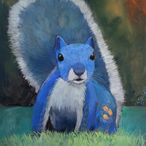 Squirrel Art Print, Abstract Animal Art, Abstract Squirrel, Giclee Pastel Print