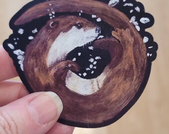 Otter magnet, refrigerator magnet, otter art