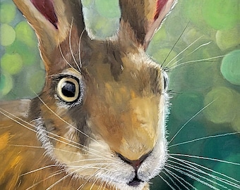 Rabbit Art Print, Hare Pastel Art Print, Print from Original Painting, Wildlife Art Print, Animal Art