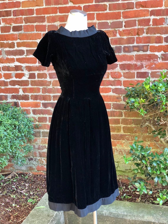 Original 1950s Suzy Perette Black Velvet Dress