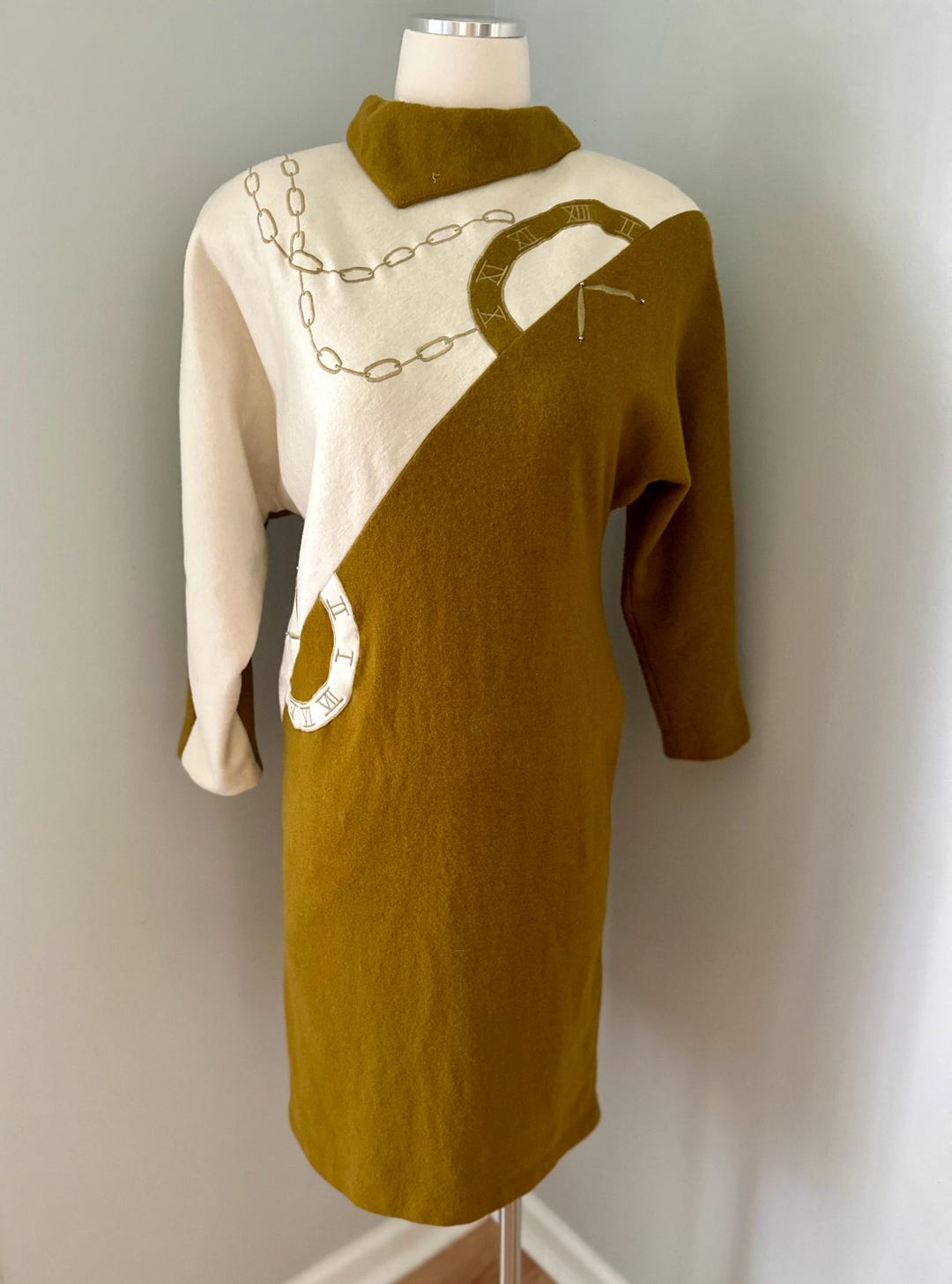 Vtg Wool Clock Dress - Etsy