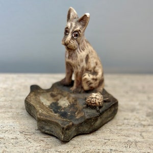 Art Deco Chalkware Dog Ashtray