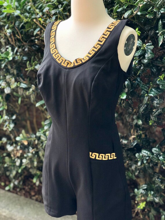 1960s Black & Gold Play/Swimsuit