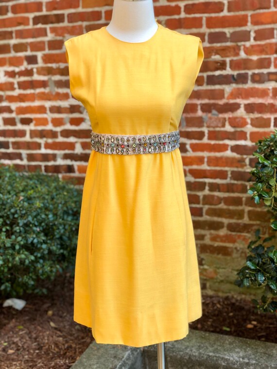 Bright Yellow 1960s Mini Dress
