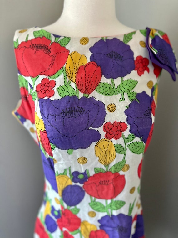 Vintage 60s Dress Serbin of Florida Multicolor Paisley Print M