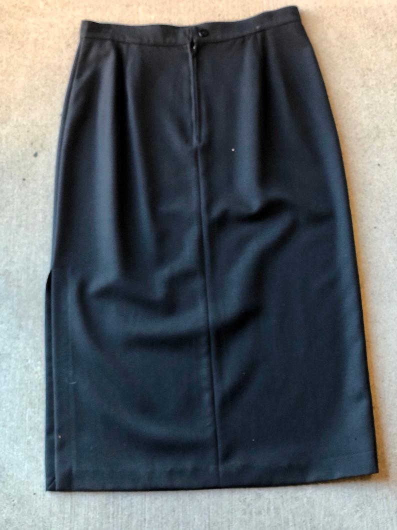 Vintage Krizia Black Wool Skirt