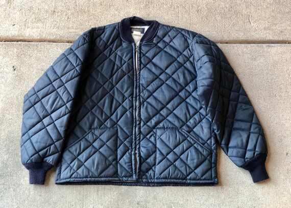 1980s OshKosh Navy Railroad Quilted Jacket