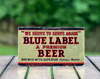 1960s Northern Brewing Company Cardboard Beer Sign Superior Wisconsin