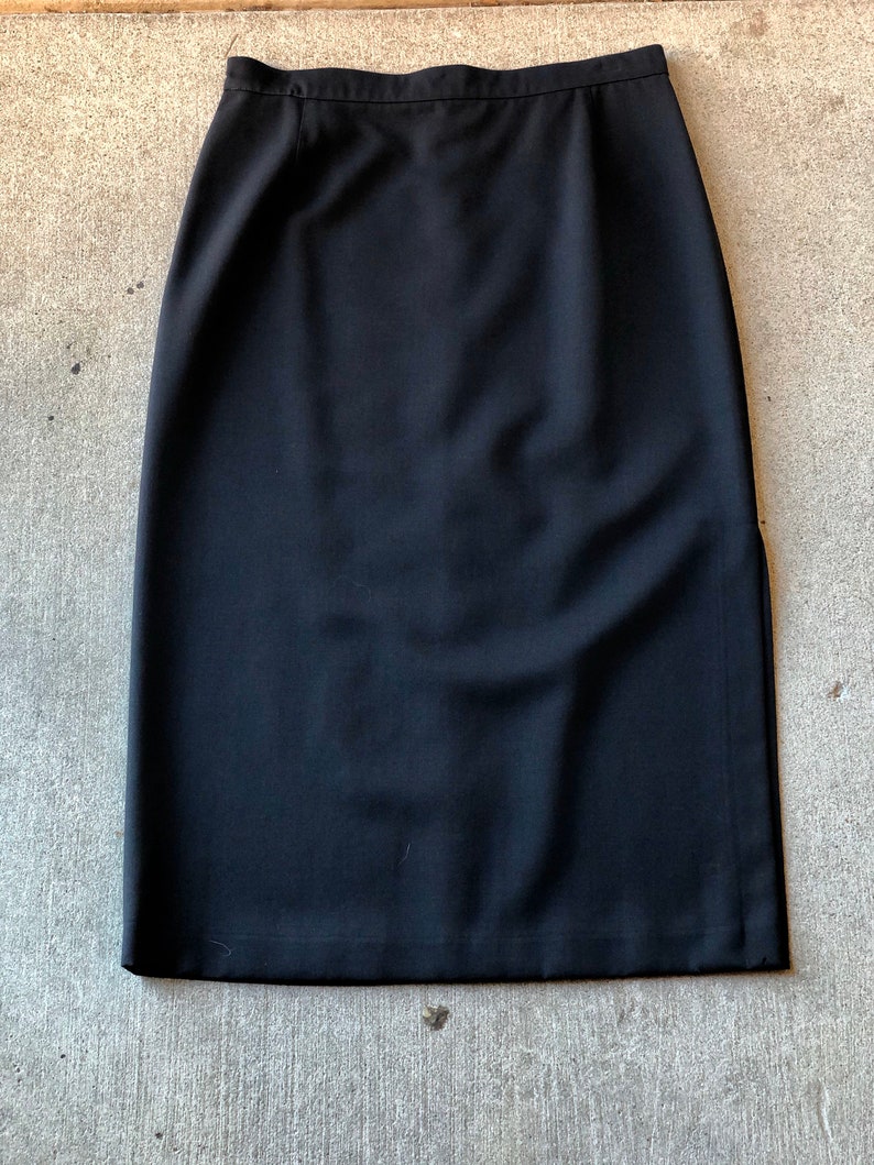 Vintage Krizia Black Wool Skirt