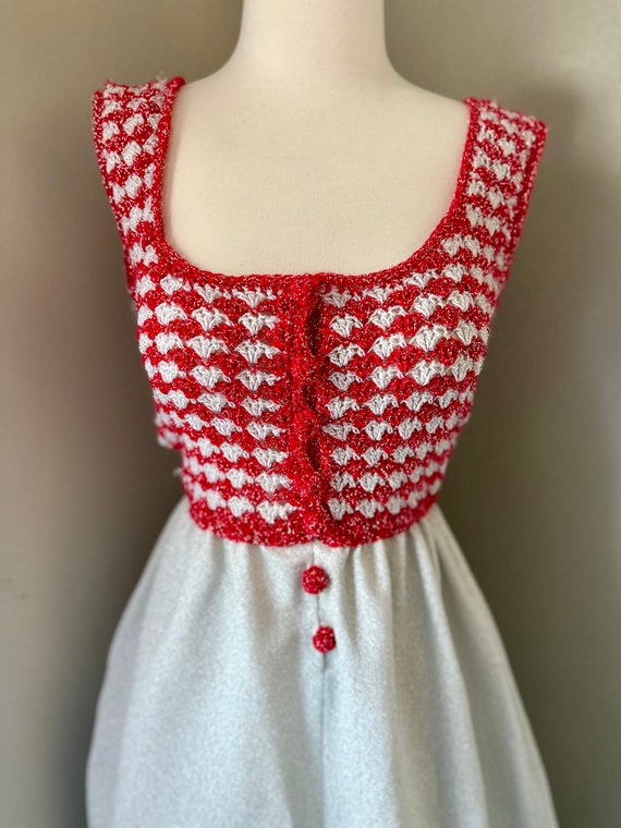 Vtg Crocheted Top Maxi Dress - image 2