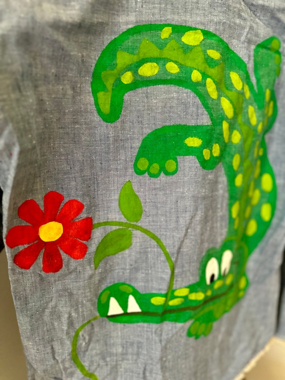 Vtg Painted Chambray Button Down - image 4