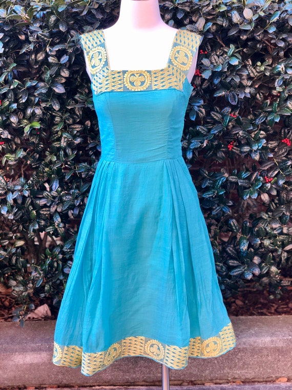 1950s Shamrock Green Dress