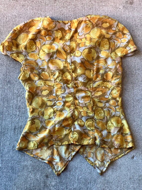 1940s Rayon Yellow Blouse - image 3