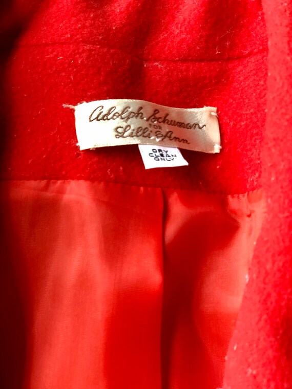 Vintage Adolph Schulman for Lilli Ann Red Coat - image 2