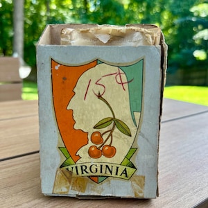 Vtg 50s NOS Box of Travel Decals - Virginia