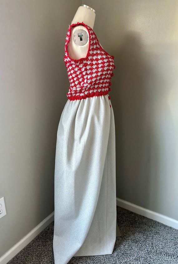 Vtg Crocheted Top Maxi Dress - image 3